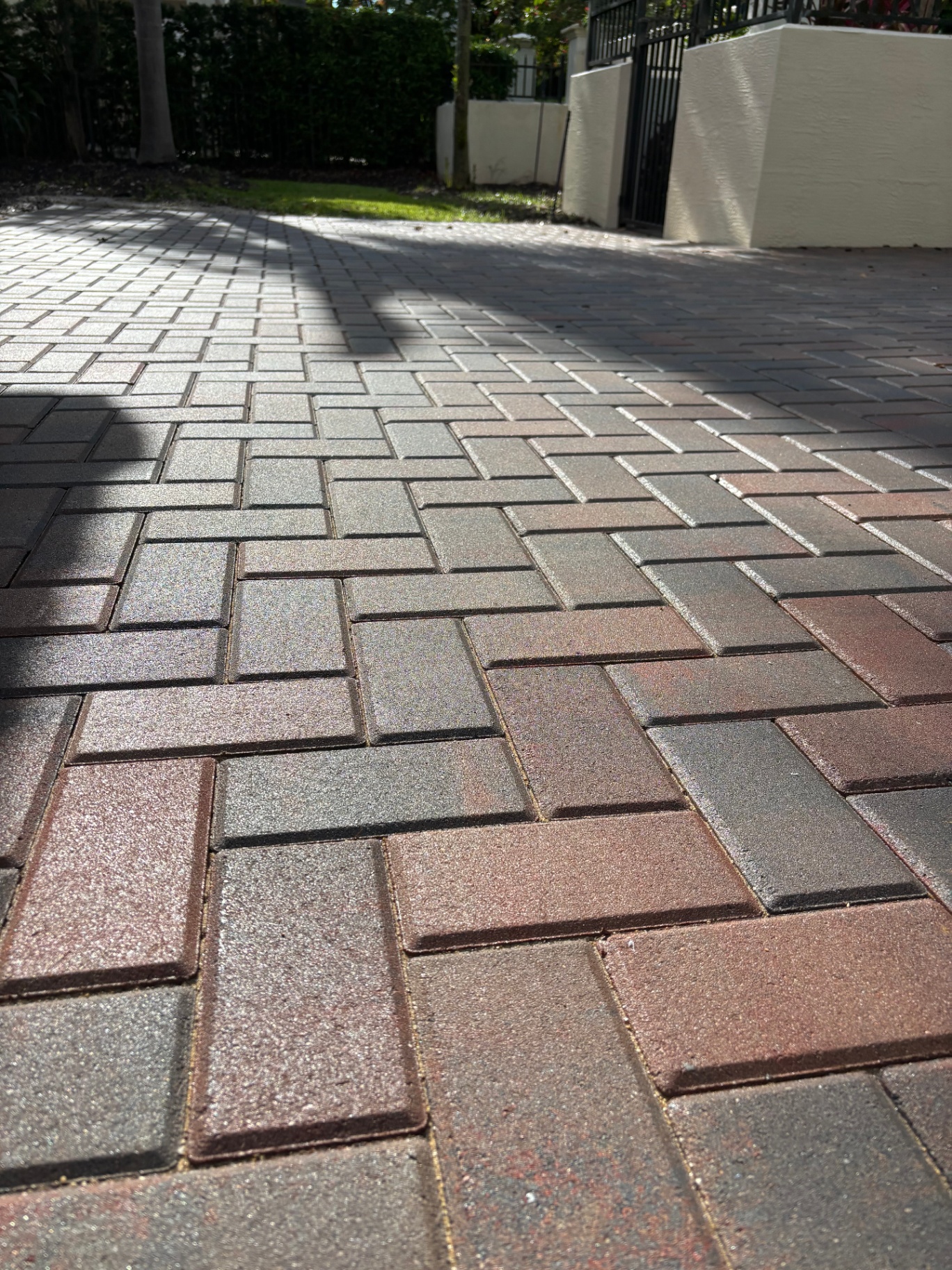 Herringbone paver walkway sealed by Aqua Touch
